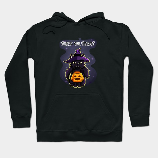 Cat Witch Trick or Treat Hoodie by vanyroz